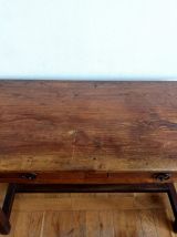 Table de ferme ou bureau rustique estampillé vers 1920