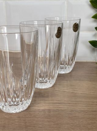 Set de 3 verres à eau Cristal de Flandre modèle Austria