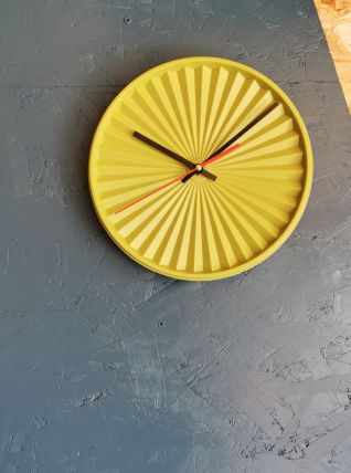 Horloge pendule murale vintage silencieuse Tupperware vert