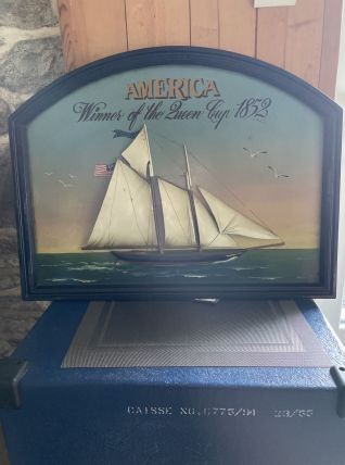 Tableau bateau bois AMERICA