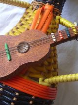 Bouteille scoubidou Mexicain , vintage