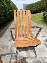 Fauteuil de jardin vintage bois massif