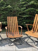 Fauteuil de jardin vintage bois massif