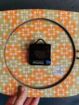 Horloge formica vintage pendule murale silencieuse Hangarter