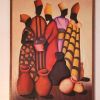 Cadre africain artisanal en relief / Vintage 90's