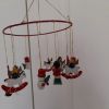 Mobile couronne de suspensions ornements bois noël vintage