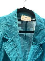 Veste turquoise en lin vintage 
