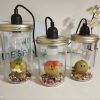 Ensemble de 3 lampes artisanales recyclage déco Monsieur Mad