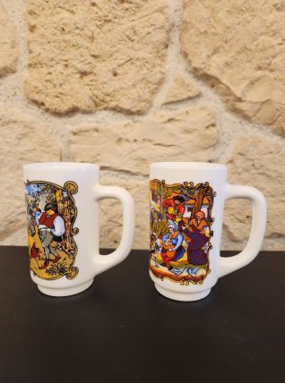 Duo de grandes choppes vintage en Arcopal - Parfait état