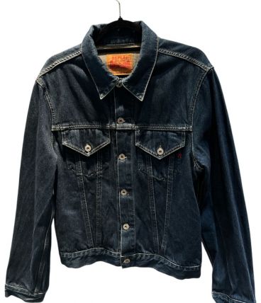 Veste en jean bleu marine 