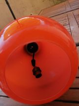 Paire de lustres années 70 vert et orange 