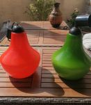 Lustre en verre orange vintage
