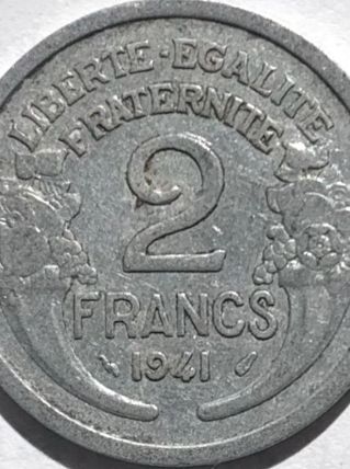 1941 WWII 2 Franc Piece