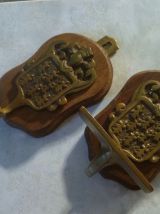 duo de patères  en laiton, vintage