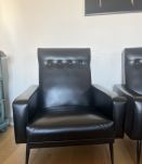 Fauteuils Club skaï vintage années 50/60