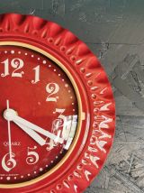 Horloge céramique vintage pendule murale silencieuse ronde 