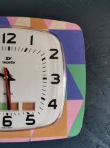 Horloge vintage pendule murale silencieuse années 70 Vedette