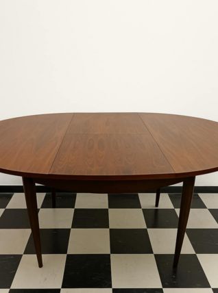 Table ronde extensible scandinave vers 1960 