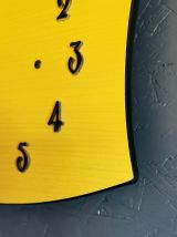 Horloge formica vintage pendule murale silencieuse "Jaune"