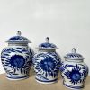 3 pots couverts céramique asiatique vintage