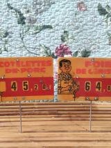 4 étiquettes de boucherie (vintage)