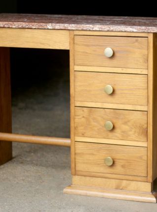 Accueil / Adorable bureau Art Deco en chêne et marbre