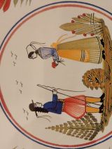 Boîte à gâteaux rétro – motif folklorique, métal peint