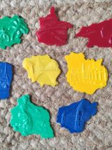 Rare ! 83 pièces de puzzle carte de France (années 50/60)