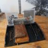 organiseur de bureau bois noirci XIXeme