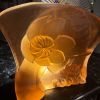 Lampe Art déco en verre orangeais