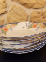 Lot 6 assiettes creuses Arcopal fleuries – Vintage 70/80