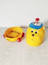 Jouet vintage chien jaune jouet rétro collection enfant