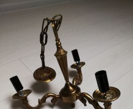 Lustre ancien 3 branches en bronze - 