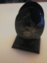 Ensemble décoratif chinois  laqué noir 5 pièces