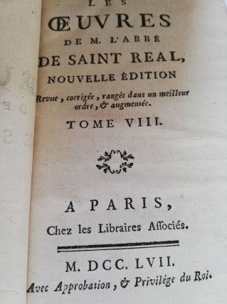 Livres "8 Volumes Des Oeuvres De L'abbé De Saint Réal" (Anné