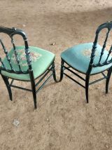 Paire ce chaises Napoléon 3 Brodées