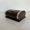 Porte-cigarettes vintage 1960 distributeur bois métal doré -