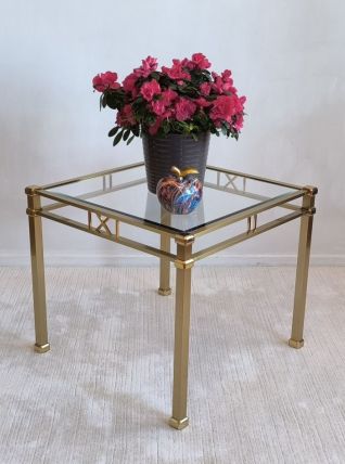 Belle table basse dorée carrée Orsenigo Italy 