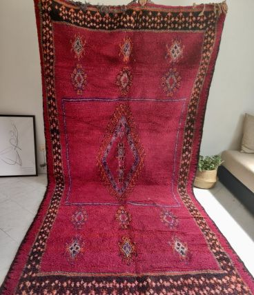 Magnifique tapis berbère vintage 366 x 164 cm