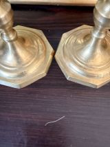 2 bougeoirs en laiton 