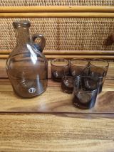 Carafe verre verrerie d'art ALLEX verre fumé 