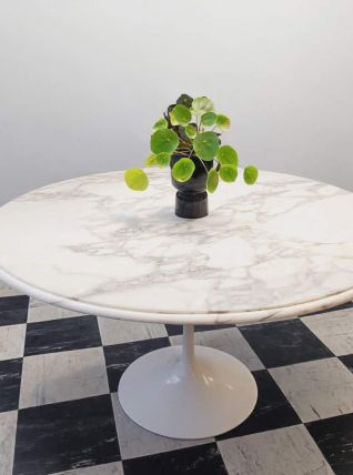 Table tulip Knoll Saarinen 1960 marbre blanc 