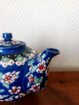 Théière céramique à émaux vintage 