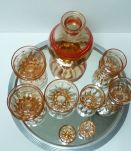 Service art-déco en verre avec carafe