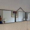 Miroir vintage 1950 triptyque de barbier bleu canard - 22  x