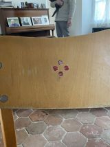 Lot de 4 chaises bistrot années 1960 bois clair