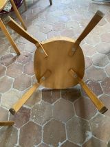 Lot de 4 chaises bistrot années 1960 bois clair