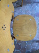 Lot de 4 chaises bistrot années 1960 bois clair