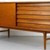 Vintage sideboard in teak with sliding door and drawers, 196