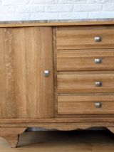 : Buffet bas chêne massif vintage, vers 1950